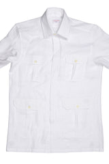 Safari Linen Overshirt White — Handmade Italian Linen Shirt | Cordone1956