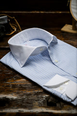 White Collar Striped Popline Shirt