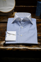 White Collar Striped Popline Shirt
