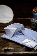 White Collar Striped Popline Shirt