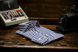Bold Striped Popeline Shirt Blue Handmade