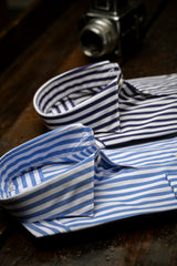 Bold Striped Popeline Shirt Azure Handmade