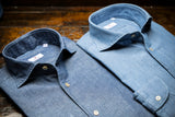 Blue Linen Blend Denim shirt