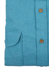 Zermatt — Teal Thomas Mason Flannel Shirt | Cordone1956