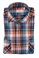 St. Moritz — Pink and Teal Check Thomas Mason Flannel Shirt | Cordone1956