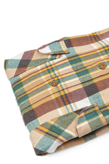 Aspen — Beige and Green Check Thomas Mason Flannel Shirt | Cordone1956