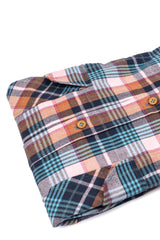 St. Moritz — Pink and Teal Check Thomas Mason Flannel Shirt | Cordone1956