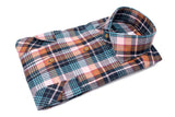 St. Moritz — Pink and Teal Check Thomas Mason Flannel Shirt | Cordone1956