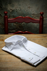 White Linen Blend Polo Shirt Handamde
