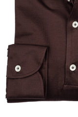 Polo Marrone Manica Lunga One Piece Filo di Scozia