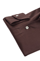 Polo Marrone Manica Lunga One Piece Filo di Scozia
