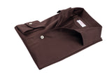 Polo Marrone Manica Lunga One Piece Filo di Scozia