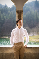 Beige Cotton Summer Trousers
