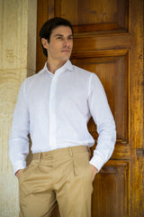 Beige Cotton Summer Trousers