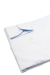 Light Blue Houndstooth Twill Shirt