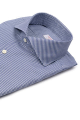 Navy Houndstooth Twill Shirt