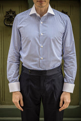 White Collar Striped Popline Shirt
