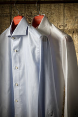 Azure Twill Solid Shirt Handmade