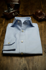 Azure Royal Oxford Solid Shirt Handmade