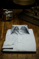 Striped Shirt with Self-Fabric Collar