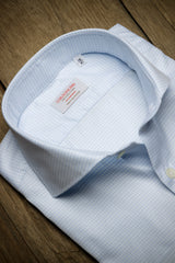 Light Blue Houndstooth Twill Shirt