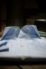 Light Blue Houndstooth Twill Shirt