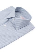 Striped Shirt with Self-Fabric Collar