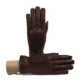 Cashmere Lined Brown Nappa Leather Men's Gloves