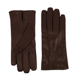 Cashmere Lined Brown Nappa Leather Men's Gloves
