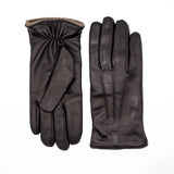 Cashmere Lined Black Nappa Leather Men's Gloves