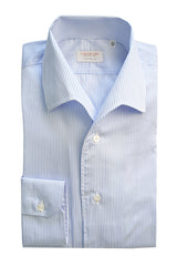 Fine Stripe Popeline Capri Collar Shirt