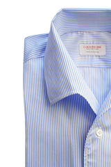 Fine Stripe Popeline Capri Collar Shirt