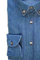 Light Blue Denim Shirt button down- Italian Cotton - Handmade in Italy