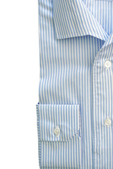 Striped Popeline Azure Capri Collar Shirt