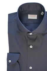 Blue Stretch Popeline Solid Shirt
