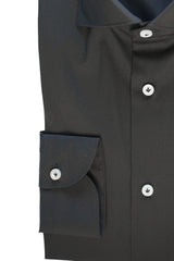 Black Stretch Popeline Solid Shirt