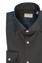 Black Stretch Popeline Solid Shirt
