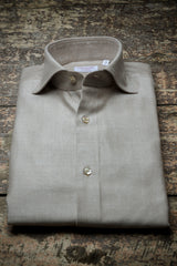 Camicia Tinta Unita Panama Celeste Fatta a Mano