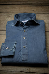 Denim Polo Shirt — Stone Washed, Handmade in Italy | Cordone1956