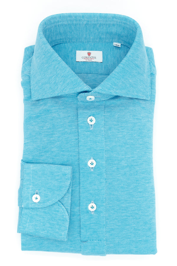 TURQUOISE JERSEY POLO SHIRT