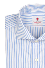 Striped Popeline Shirt Blue