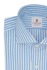 Camicia Righe Popeline Celeste