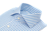 Camicia Righe Popeline Celeste