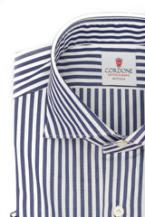 Striped Popeline Shirt Blue