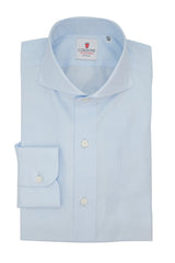 Light Azure Panama Solid Shirt Handmade