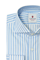 Striped Twill Shirt Azure