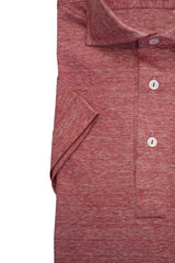 Red Jersey Polo Shirt short sleeve by- Hand