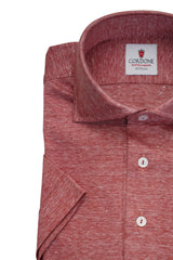 Red Jersey Polo Shirt short sleeve by- Hand