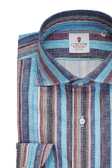 Multi Stripes Azure and Brown