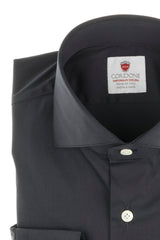 Blue Stretch Popeline Solid Shirt